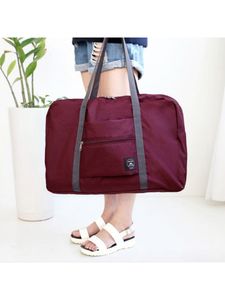 Frauen große Kapazität Fitnessstaschen Fitness Faltbares Reisetasche Packbares Top Griff Weekender Gepäck,Farbe:Rotwein,Größe: