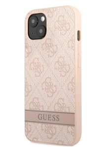 Plastové puzdro Guess na Apple iPhone 13 GUHCP13MP4SNPPolyuretán4G Stripe ružové