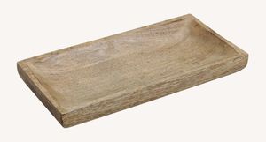 Tablett Holztablett Mangoholz massiv Dekoschale Schale Mango Holz Kleines Tablett, 30x15 cm