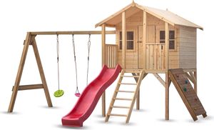 Wood & Play Borys Detský domček - 425x300 cm + šmykľavka, hojdačka, lezecká stena