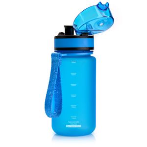 Trinkflasche Glasflasche Wasserflasche Sportflasche Fahrradflasche 350 ml blau