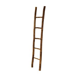 Kobolo Dekorative Dekoleiter aus geflammten Tanoak Holz 167 cm - Dekoregal Wohnzimmer Einrichtung Bücherregal Pflanzregal Dekoleiter Treppe Home