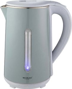 Eleganter Wasserkocher Teekocher aus Edelstahl 1,8 Liter Stilvolles Design und Hohe Leistung Grün