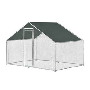 Freilaufgehege Freigehege 3x2x2m Tierlaufstall mit Sonnenschutz Kleintierstall Hühnerstall Hühnerkäfig Voliere  [pro.tec]