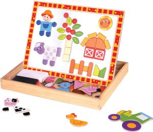 TOOKY TOY Holzbrett Doppelseitiges Puzzle Magnetisches Bauernhof-Puzzle