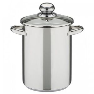 GSW Spargel- und Spaghettitopf 16 cm mit Glasdeckel, 643160, Edelstahl rostfrei, ca. 4,2 L