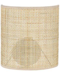 BELIANI Wandleuchte Naturfarben Rattan 22 cm Halbrund Boho Modern für Wohnzimmer Schlafzimmer Flur