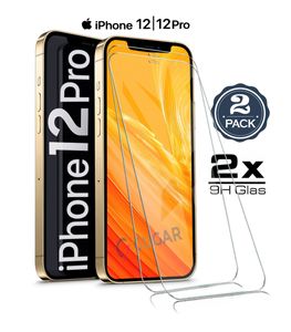 2X iPhone 12 (6.1") / iPhone 12 Pro (6.1") Panzerglas Glasfolie Display Schutz Folie Glas 9H Hart Echt Glas Displayschutzfolie 2 Stück