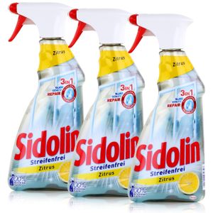 Sidolin Streifenfrei Zitrus 500ml - Glasreiniger, Fensterreiniger (3er Pack)