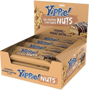 Weider Yippie! Nuts – 1 Karton a 12 Riegel Caramel-Peanut Butter