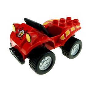 1x Lego Duplo Fahrzeug Auto Quad rot Logo Feuerwehr 54007c03 54005pb02