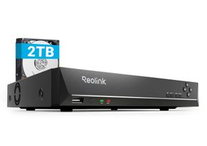 Reolink RLN8-410, 8CH PoE NVR Überwachungssystem Rekorder mit 2TB Festplatte, 24/7-Aufzeichnung Innen & Außen, bis zu 8 Reolink Haussicherheitsameras