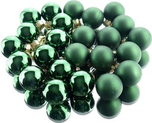 Weihnachts-Micro-Kugeln Piniengrün Ø 2,5 cm aus Glas - 24er Set