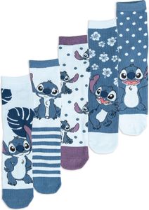 Disney Lilo & Stitch Socken für Damen - Frauen Sneaker Strümpfe 38-43 (5er Pack), Größe:38-43