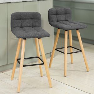 SoBuy® Sada 2 barových stoličiek, barových stoličiek, stoličiek s operadlom, FST50-DGx2