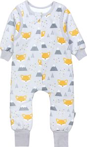 TupTam Baby Schlafsack mit Füßen und Ärmel  e Materialien Winterschlafsack, Farbe: Gelber Fuchs im Winter, Größe: 80-86
