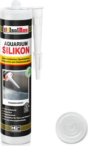 Isolbau Aquarium Silikon 1 x 300 ml Transparent - Dauerelastisches Spezial-Silikon für Aquarien & Glaskonstruktion - Für Innen- & Außenbereich – Kartusche
