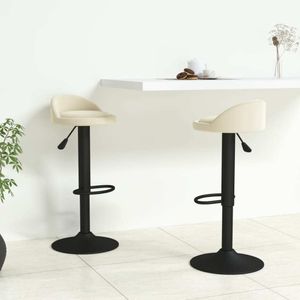 The Living Store Barhocker 2 Stk. Creme Samt
