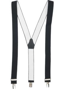 Hosenträger Schwarz Y-Form Herren Damen 3 Starke Clips Hosenhalter