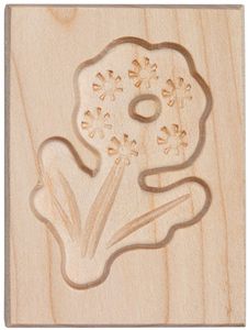 Spekulatiusform, 1 Bild, Blume aus Holz 8 cm