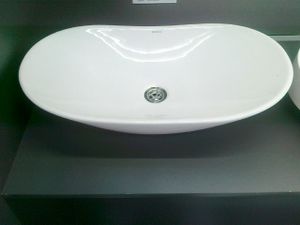 Waschbecken  625 x 365 mm Aufsatzwaschtisch weiß oval Aufsatzwaschbecken R 781