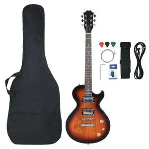 vidaXL E-Gitarre für Anfänger mit Tasche Braun und Schwarz 4/4 39"