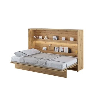 Furniture24 Schrankbett Bed Concept, Wandklappbett mit Lattenrost, V-Bett, Wandbett Bettschrank Schrank mit integriertem Klappbett Funktionsbett BC-05, 120 x 200 cm, Artisan Eiche, Horizontal