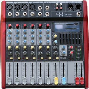 E-Lektron ST-62P Live Power-Mixer 6-Kanal + Stereo MP3-AUX Bluetooth Mischpult inkl. Endstufe