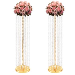 2pcs Gold Tischdekoration Blumenvasen Blumenregal Vasen   DIY Hochzeit Dekorationen