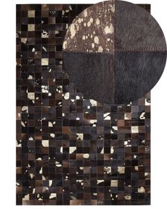 BELIANI Teppich Braun aus Leder 140 x 200 cm Patchwork Handgefertigt Rechteckig Modern