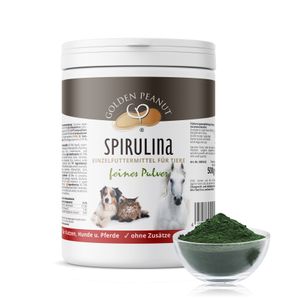 GOLDEN PEANUT Spirulina Pulver 500 g - 100% Reine Spirulina Alge für Pferd, Hund und Katze, , natürliche Nährstoffversorgung