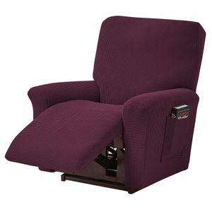 Potah na lehátko Stretch Recliner Chair Cover Small Plaid Jacquard Fitted Standard/Oversized Recliner Chair, vínově červená