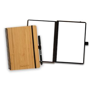 Bambook Classic Notizbuch - Bambus-Holz Hardcover - A5 - Blanko - Wiederverwendbares Notizbuch, Notizblock, Reusable Notebook