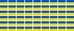 Mini Aufkleber Set - Pack glatt - 20x12mm - selbstklebender Sticker - Ukraine - Flagge / Banner / Standarte fürs Auto, Büro, zu Hause und die Schule - 54 Stück