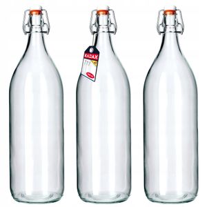 KADAX sklenená fľaša "Torano", fľaša, fľaša na likér, fľaša na olej, fľaša na ocot, 2 litre, 3 kusy