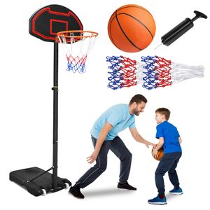 LZQ Basketballständer Basketballkorb Set mit Rollen Outdoor & Indoor Tragbar Korbanlage Höhenverstellbar von 156 bis 208 cm Korbanlagen für Kinder und Erwachsene