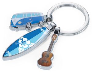 TROIKA Schlüsselanhänger SURFMATE T1 3 Anhänger VW-Bulli Surfbrett Gitarre