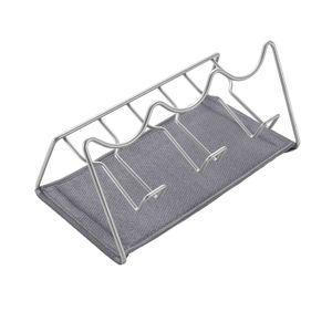 Metaltex Abtropfgestell/Flaschenhalter Sodatex-3 für 3 Flaschen mit Abtropfmatte 30x17x14cm, silber-grau