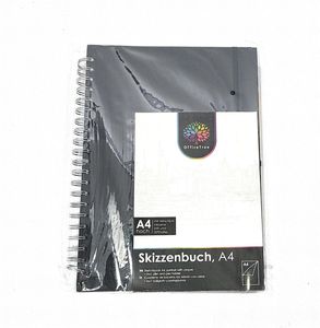 OfficeTree Skizzenbuch A4 quer mit Verschluss, Stift und Stiftehalter (wp)