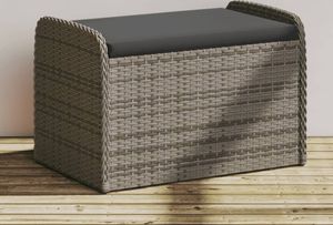 vidaXL Lavice s úložným prostorem a polštáři Šedá 80x51x52 cm Polyratanový ratan