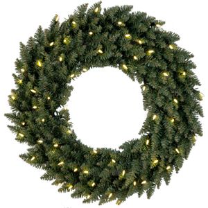 EGLO LED Weihnachtskranz, Kranz Weihnachten beleuchtet, Adventskranz in Tannengrün für innen und außen, warmweiß, mit Kabel, Ø 70 cm, IP44