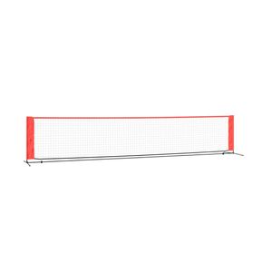 vidaXL Tennisnetz Schwarz und Rot 500x100x87 cm Polyester