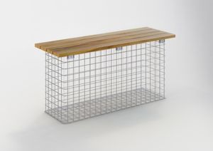 Gartenbank 102 x 50 x 32 cm TEAK MW 5 x 5 cm, feuerverzinkt