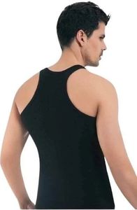 2 balení pánských spodních košil PREMIUM Rambo Black M Muscle Shirt Bavlna Top Quality K-5