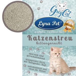 2 x 15 Liter Lyra Pet® GreyCat® kittengerechtes Katzenstreu mit Babypuderduft
