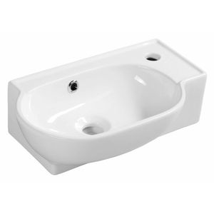Keramik Waschbecken Hängewaschbecken klein für Gäste WC weiß 45 x 28 cm 3045
