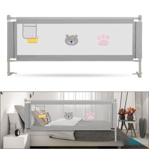 Yakimz Zábrana proti vypadnutiu z postele 150 cm Detská zábrana na posteľ s nastaviteľnou výškou pre detské postieľky, rodičovské postele - sivá 150 cm