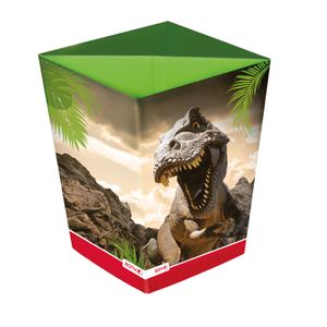 ROTH Papierkorb - Tyrannosaurus, Faltbarer Dino Papierkorb mit Trennsystem aus Pappe fürs Kinderzimmer
