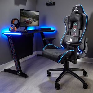 X Rocker Amarok Sony Playstation 5 Ergonomischer Gaming Stuhl | Bürostuhl | Schreibtischstuhl mit 4D-Armlehnen & LED-Beleuchtung, drehbar und höhenverstellbar bis 120kg