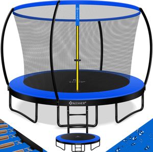 KESSER® Trampolin Gartentrampolin | Rheinland GS  | Kindertrampolin bis 150 kg | Komplettset mit Sicherheitsnetz, Leiter, Randabdeckung & Zubehör